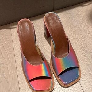 Miista E8 Chic Rainbow Mule Heels Size 40